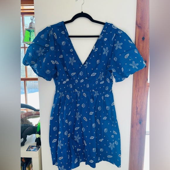 Lilly Pulitzer Kilynn Eyelet Dress Barton Blue Shell Embroidery 14 - Picture 2 of 4